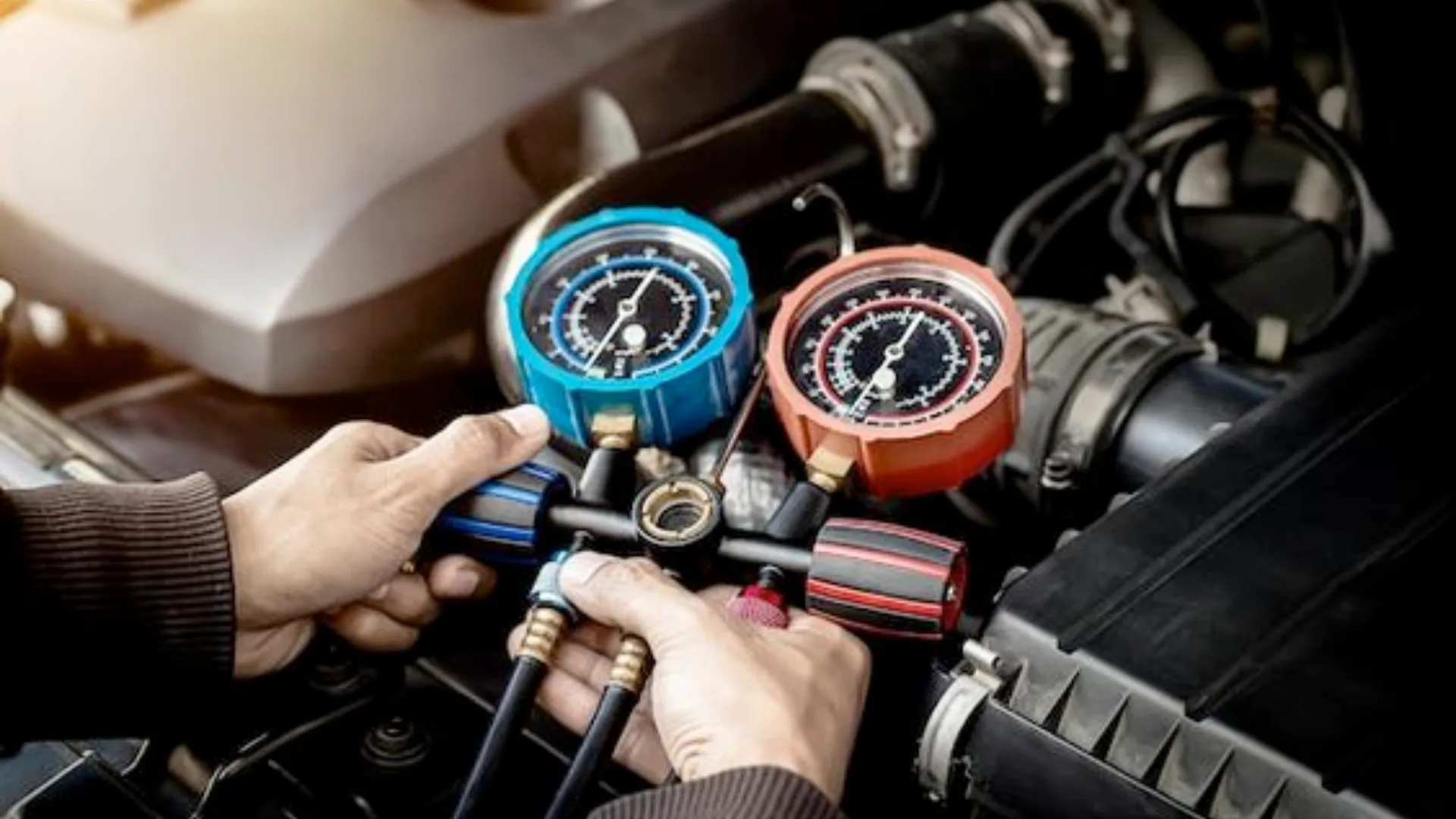 A GTS car mechanic near abu Dhabi Fix Air Conditioner in a Car